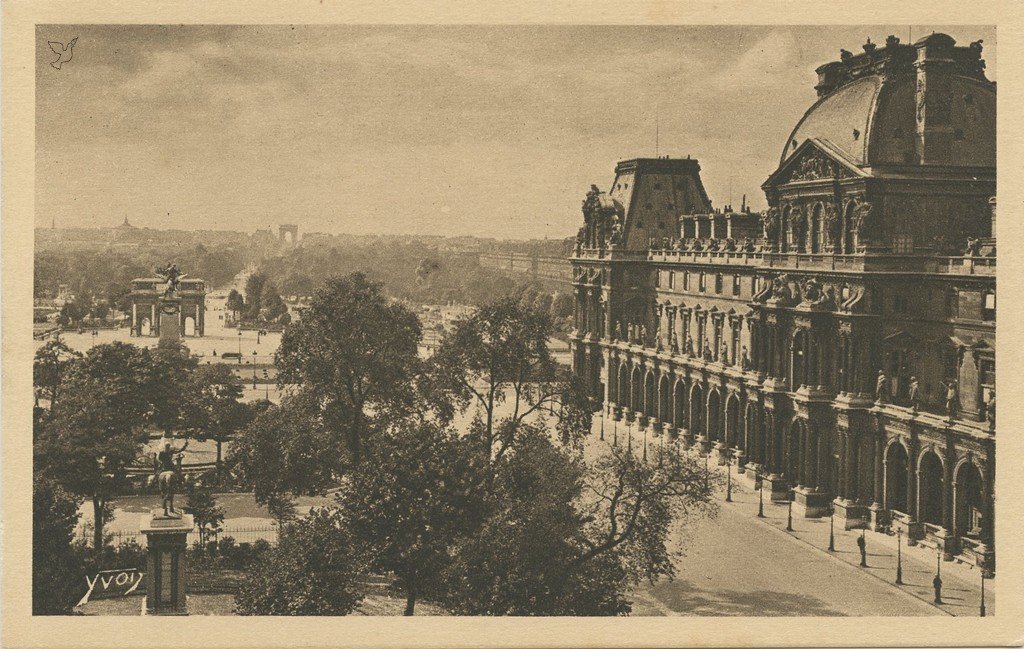 Z - YVON 163 - Paris - Perspective des Tuileries - A droite détail du Louvre.jpg