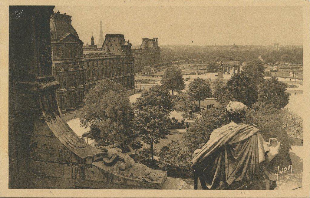 Z - YVON 103 - Paris - Du Louvre, perspective sur les Tuileries et l'Arc de Triomphe.jpg