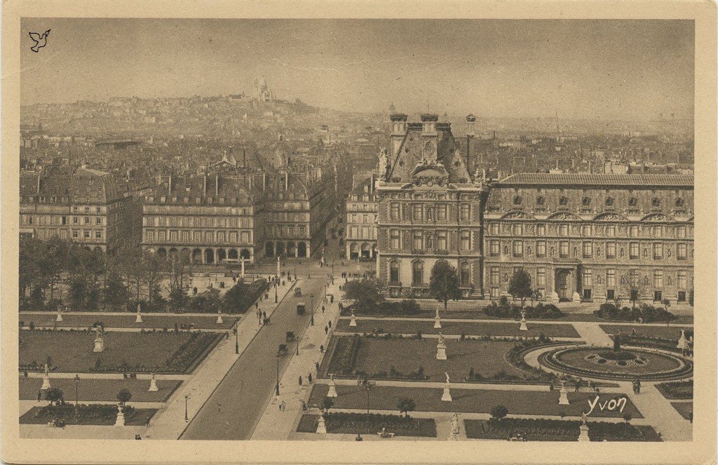Z - YVON 118 - Paris - Perspective sur les Jardins des Tuileries, la Butte Montmartre et le SC.jpg