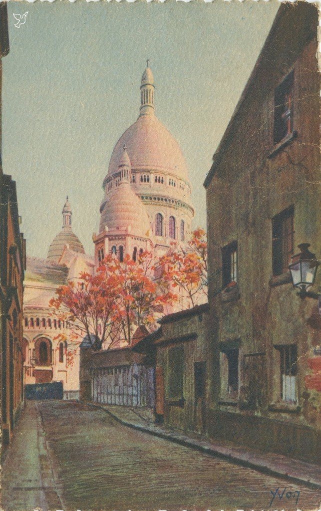 A - 14 - MONTMARTRE - La Basilique vue de la rue du Chevalier de la Barre.jpg