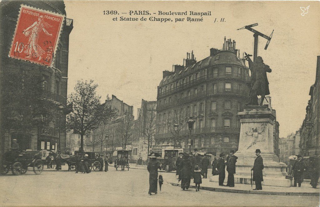 Z - JH 1369 (vue 2) - Bd Raspail et Statue de Chappe.jpg