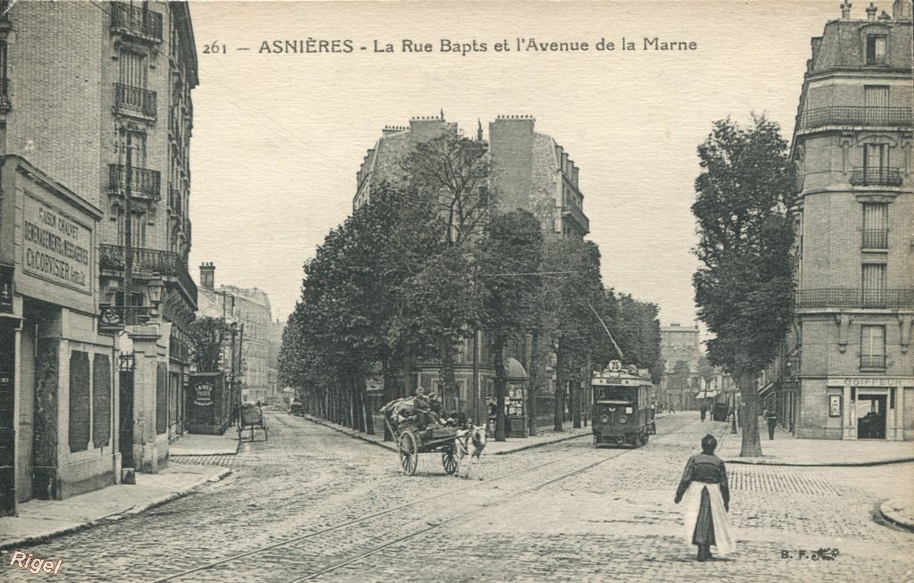 92-Asnières - La Rue Bapts et l-Avenue de la Marne - 261 B-F.jpg
