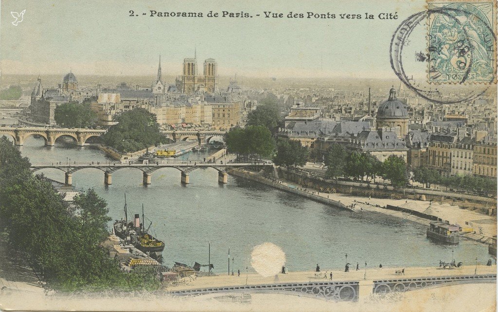 ZZ2. - Panorama de Paris. - Vue des Ponts vers la Cité.jpg