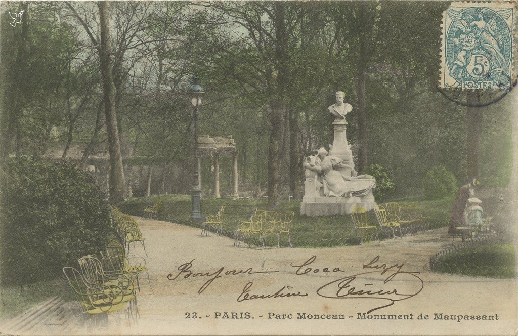 ZZ23. - PARIS. - Parc Monceau - Monument de Maupassant.jpg