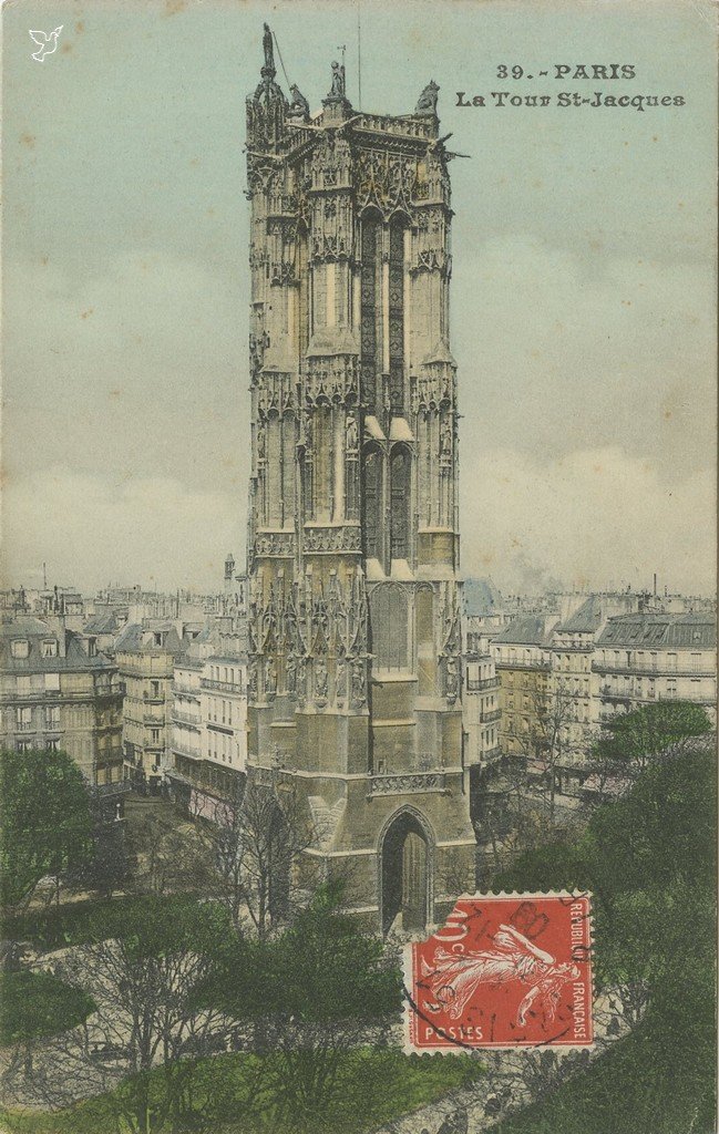 ZZ39. - PARIS. - La Tour St-Jacques (vue 1).jpg