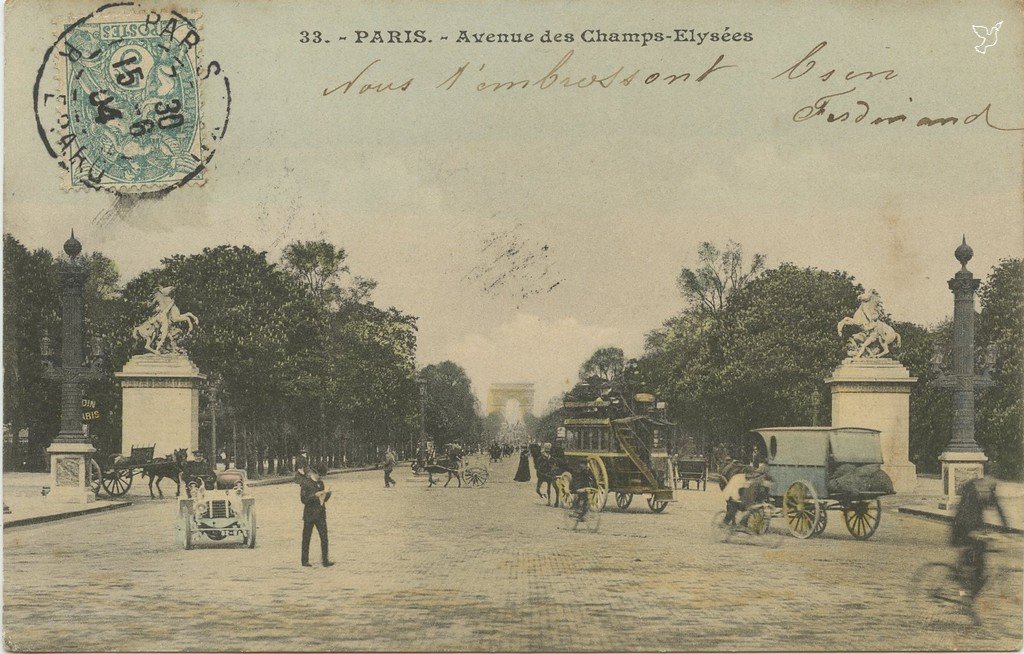 ZZ33. - PARIS. - Avenue des Champs-Elysées (vue 1 color).jpg