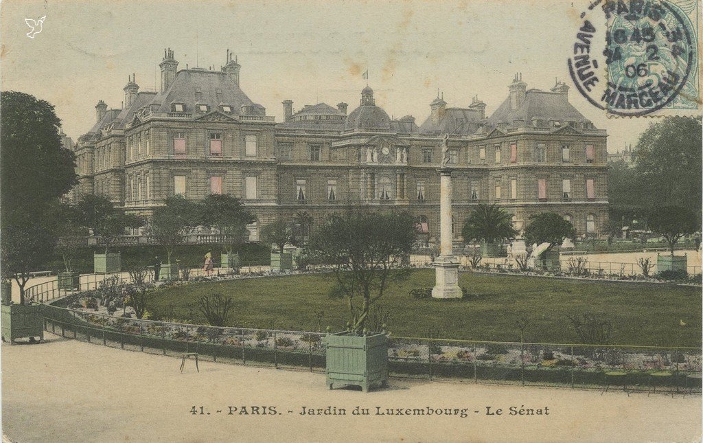 ZZ41. - PARIS. - PARIS. - Jardin du Luxembourg - Le Sénat (color).jpg