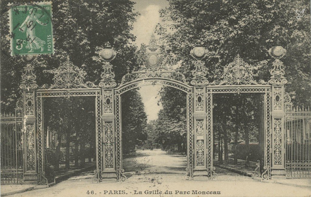 ZZ46. - PARIS. - La Grille du Parc Monceau.jpg