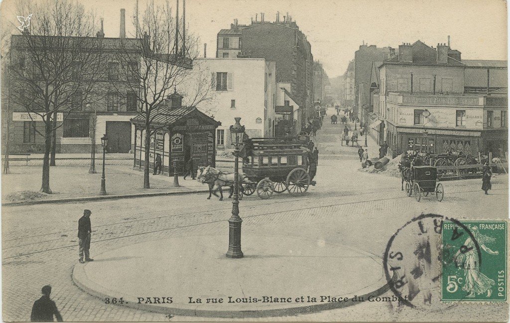 ZY364. PARIS - La rue Louis-Blanc et la Place du Combat.jpg