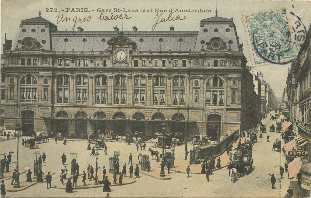 ZZ272. - PARIS. - Gare St-Lazare et Rue d'Amsterdam.jpg