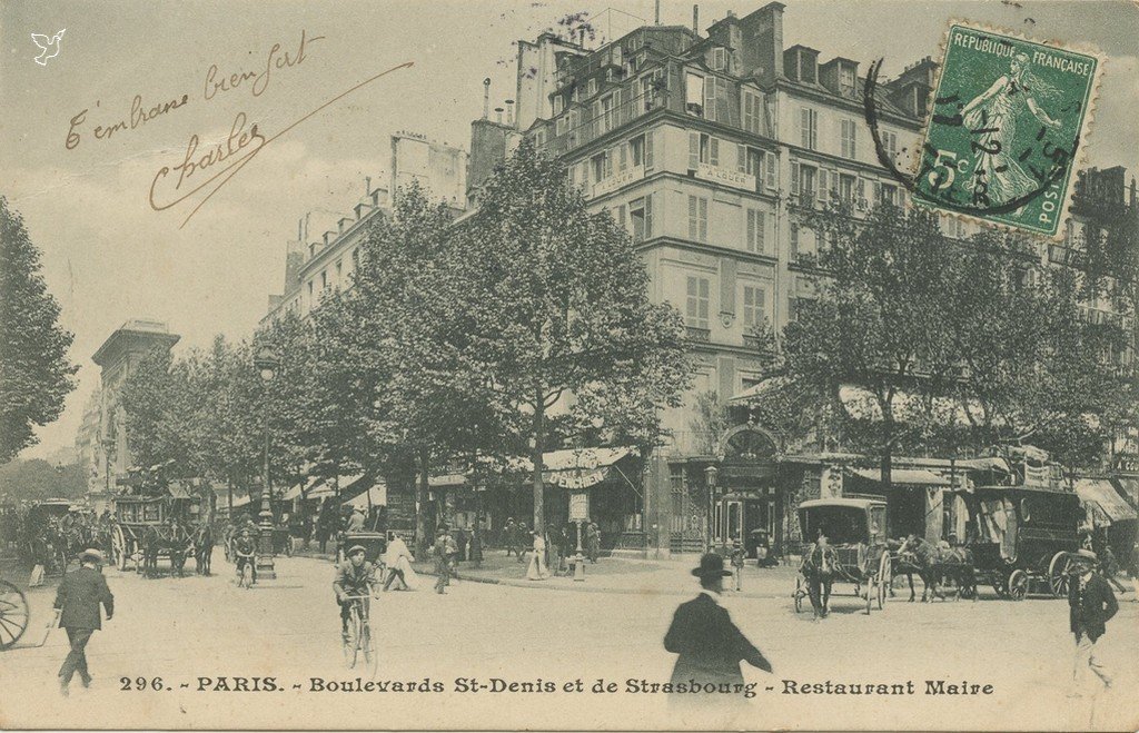 ZZ296. - PARIS. - Boulevards St-Denis et de Strasbourg - Restaurant Maire.jpg