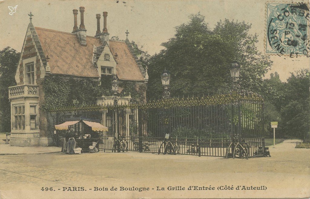 ZZ496. - PARIS. - Bois de Boulogne - La Grille d'Entrée (Côté d'Auteuil).jpg
