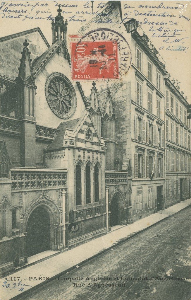 Z - 117. - PARIS. - Chapelle Anglaise et Consulat d'Angleterre - Rue d'Aguesseau.jpg