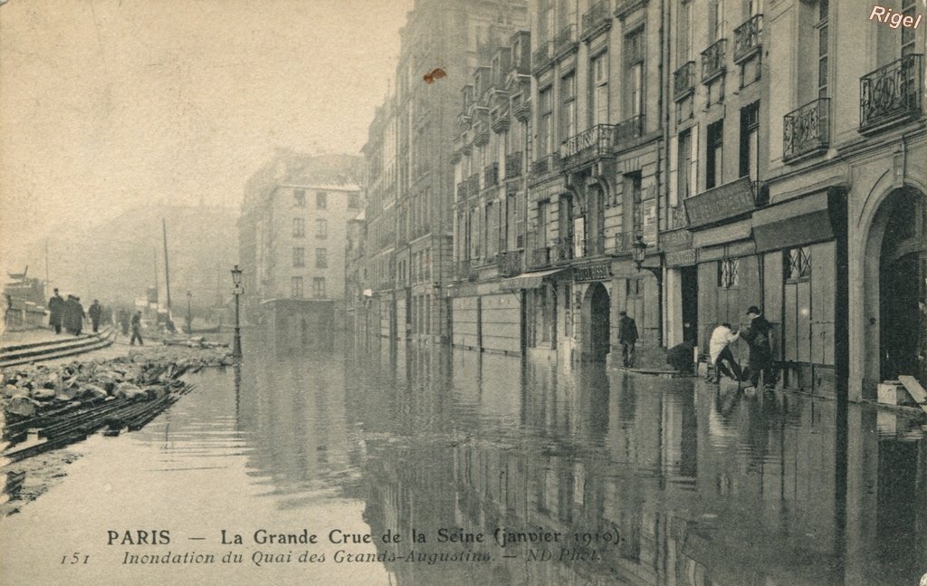 75-Paris - Inondation - Quai des Grands Augustins - 151 ND Phot.jpg