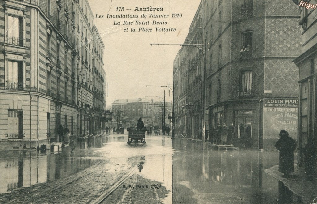 92-Asnières - Inondations Rue Saint-Denis Place Voltaire.jpg