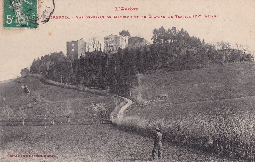 Mirepoix - Vue générale du Mamelon et du Château de Terride.jpg