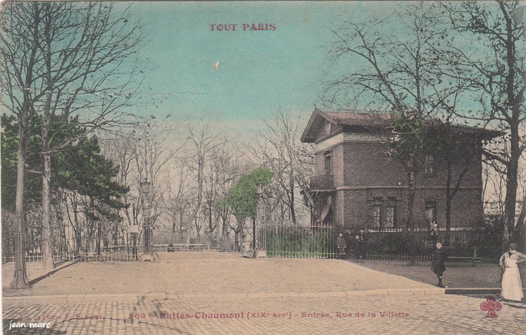 Buttes Chaumont - Entrée, Rue de la Villette (tout paris).jpg