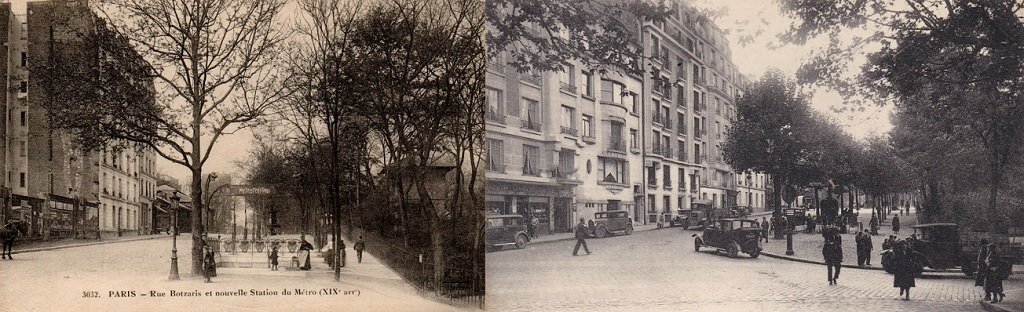 Paris - Buttes-Chaumont - Entrée secondaire du Parc, angle rue Botzaris rue de Crimée.jpg