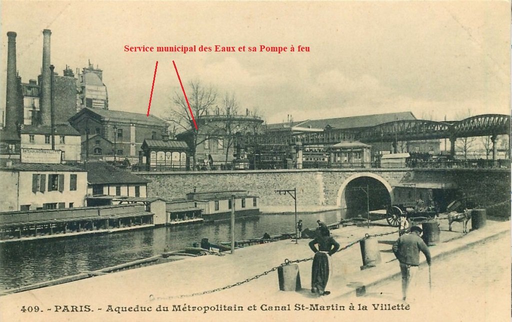 Paris - Rond Pont de la Villette Canal Saint Martin Pompe à feu.jpg