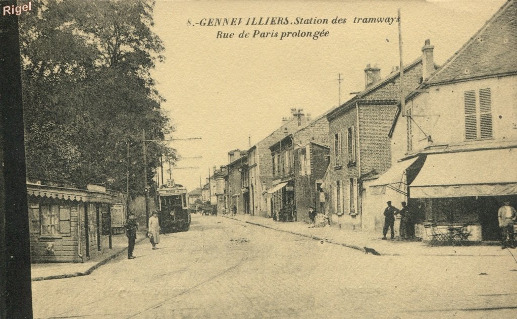 92-Gennevilliers - Station des Tramways - Rue de Paris prolongée - 8 Albert Carlier Imp Edit.jpg