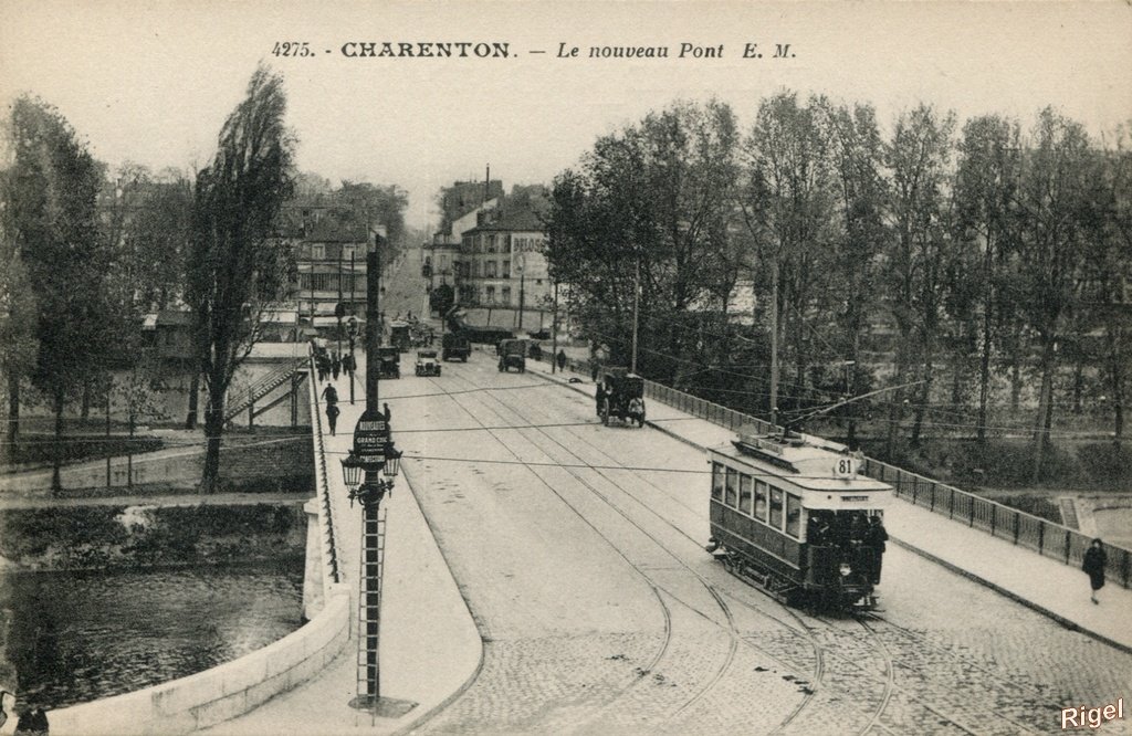 94-Charenton - Le Nouveau Pont - Tramway ligne 81 - 4275 Anciens Etablissements Malcuit.jpg