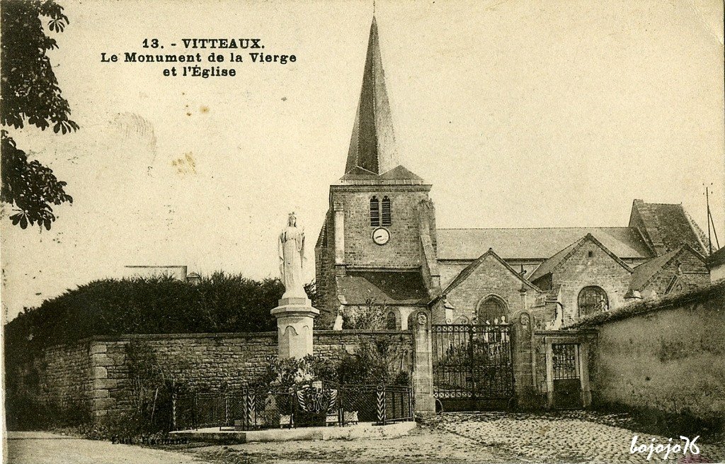 21-Vitteaux-Le Monument de la Vierge et L'église.jpg