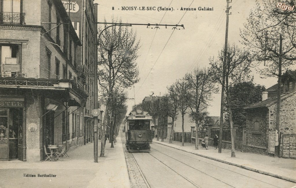 93-Noisy-le-Sec - Avenue Galiéni - 8 Edition Berthellier - Tramway ligne 95a.jpg