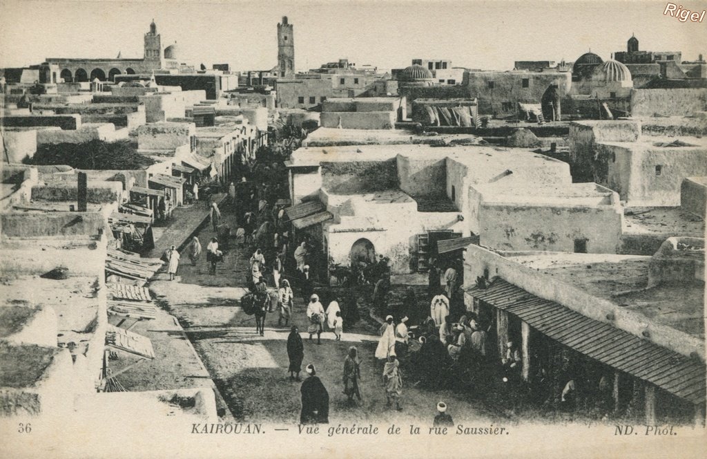 99-Tunisie- Kairouan - Vue générale rue Saussier.jpg