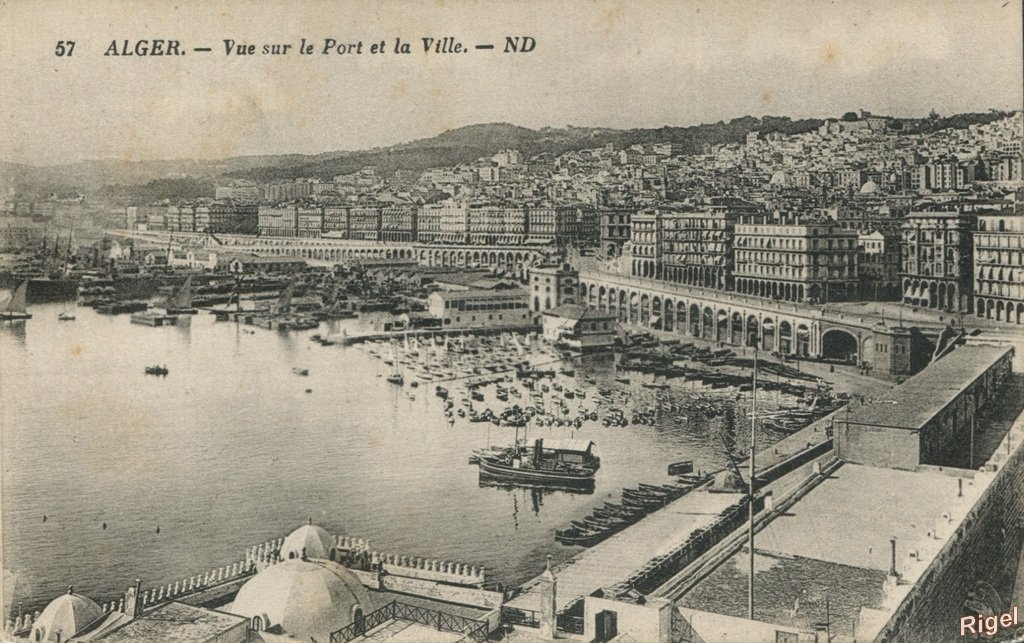 99-Alger - Vue sur le Port et la Ville - 57 ND.jpg