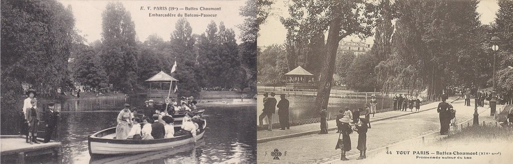 Buttes Chaumont - Kiosque à musique et bateau-passeur - Le kiosque au bord du lac.jpg