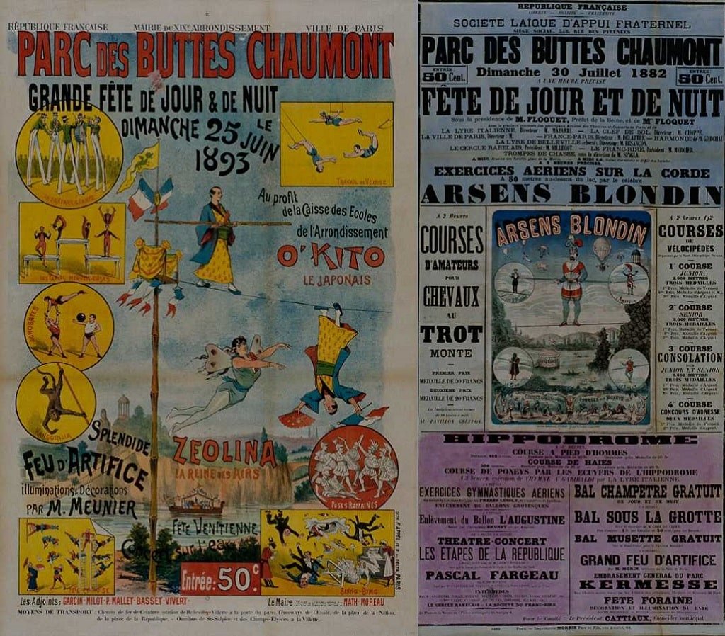 02 Fête aux Buttes Chaumont 25 juin 1893 et 30 juillet 1882.jpg
