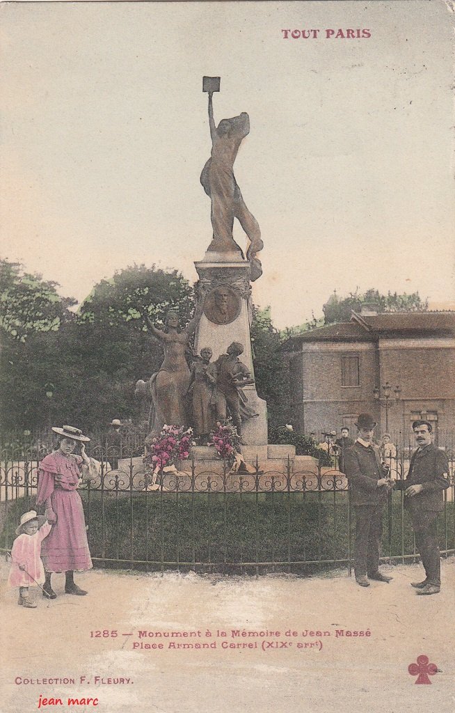 Paris XIXème - Monument Jean Massé Place A. Carrel (version colorisée) (1906).jpg