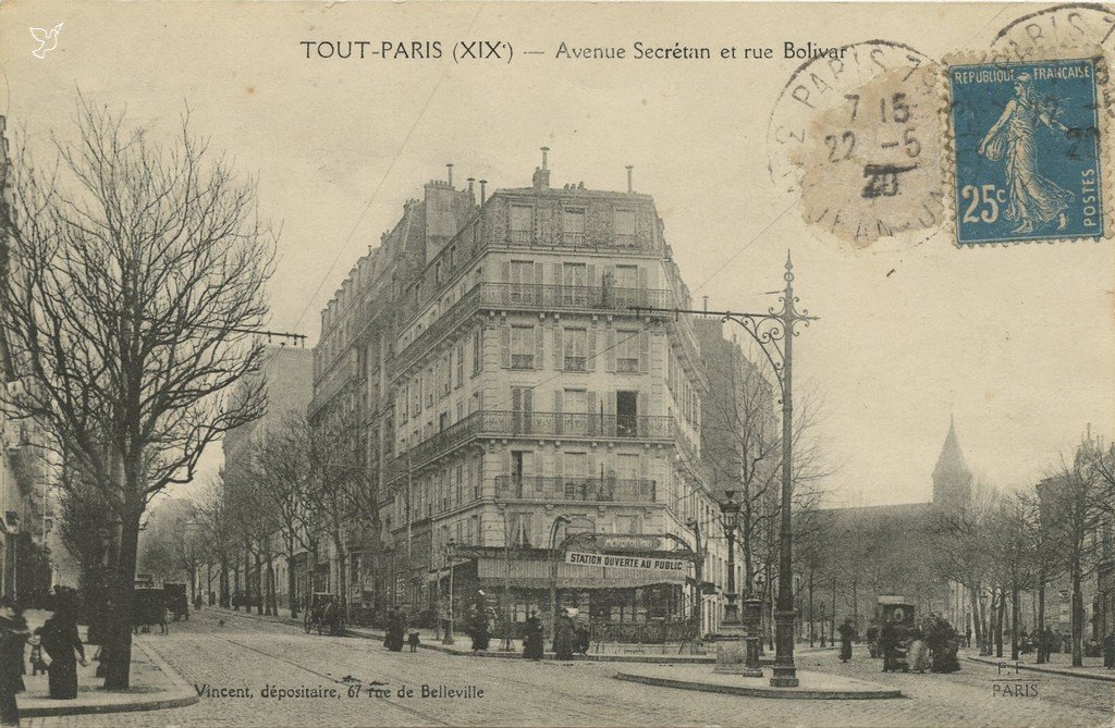 Z - BOLIVAR - TOUT PARIS Av Secrétan et rue Bolivar.jpg