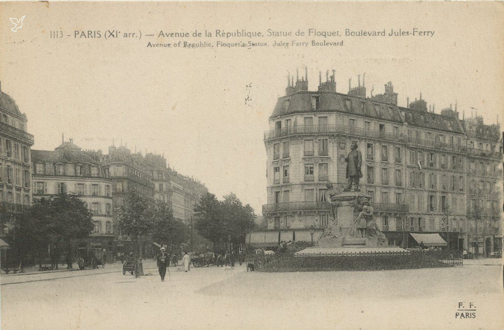 Z - 1113 - Av de la Republique Statue de Floquet Bd Jules Ferry.jpg