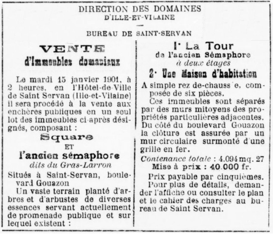 Saint-Servan - Cession sémaphore et jardin public 15 janvier 1901.jpg