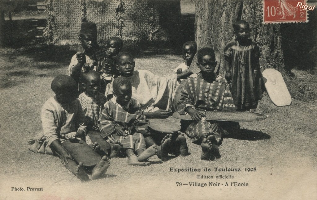 31-Toulouse - Expo 1908 - Village Noir - A l'Ecole - 79 Photo Provost.jpg