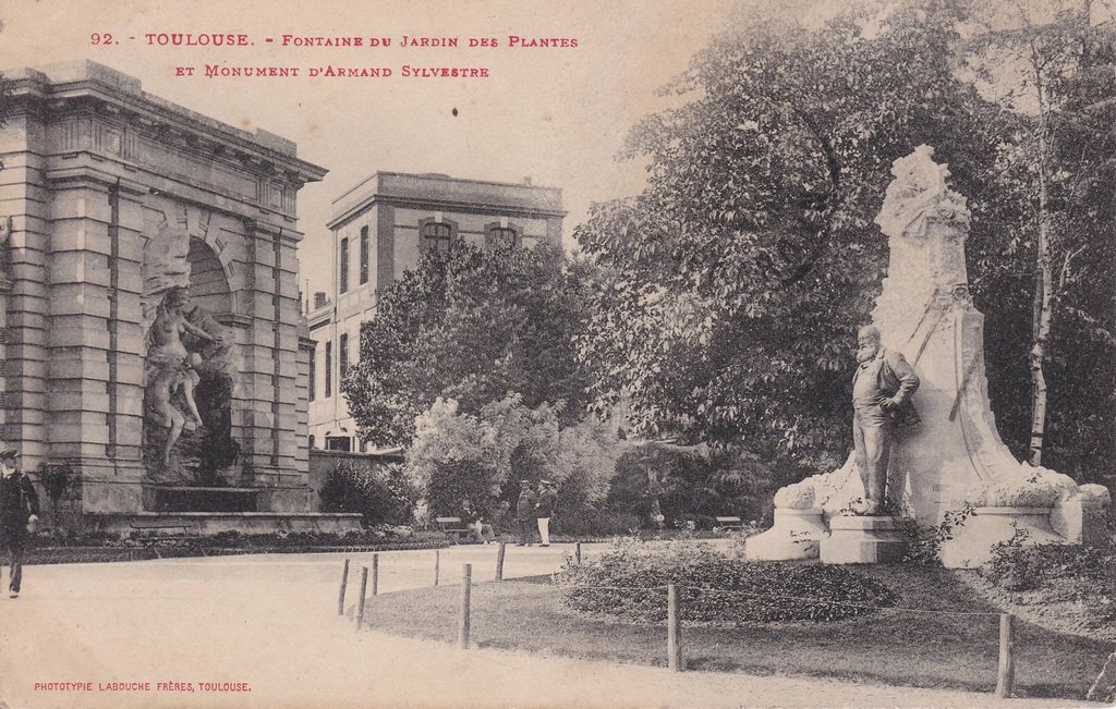 Toulouse - Fontaine du Jardin des Plantes et Monument d'Armand Sylvestre.jpg