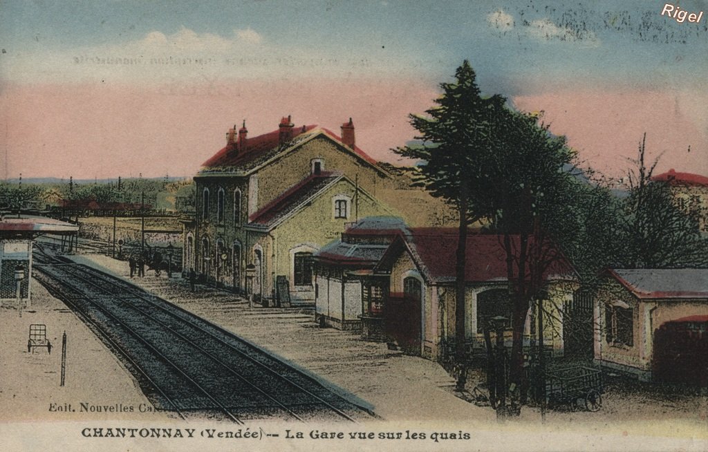 85-Chantonnay - La Gare vue sur les quais - Edit. Nouvelles Galeries .....jpg