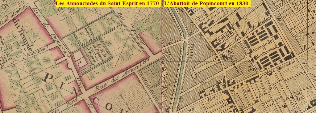 Paris XI - Square Parmentier Annonciades 1770 Abattoir 1830 avec légende.jpg