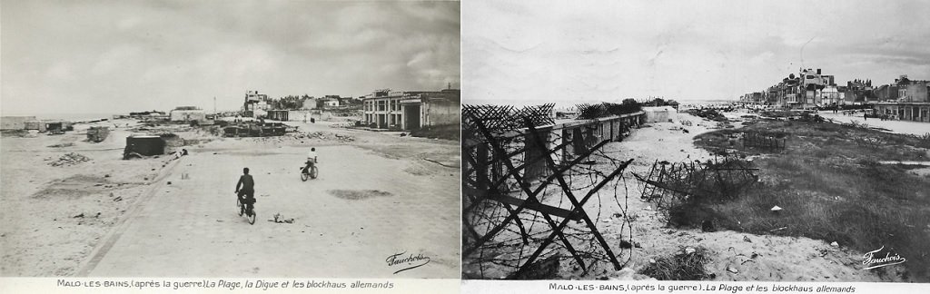 Malo-les-Bains - La plage, la digue et ce qu'il reste du casino en 1945.jpg