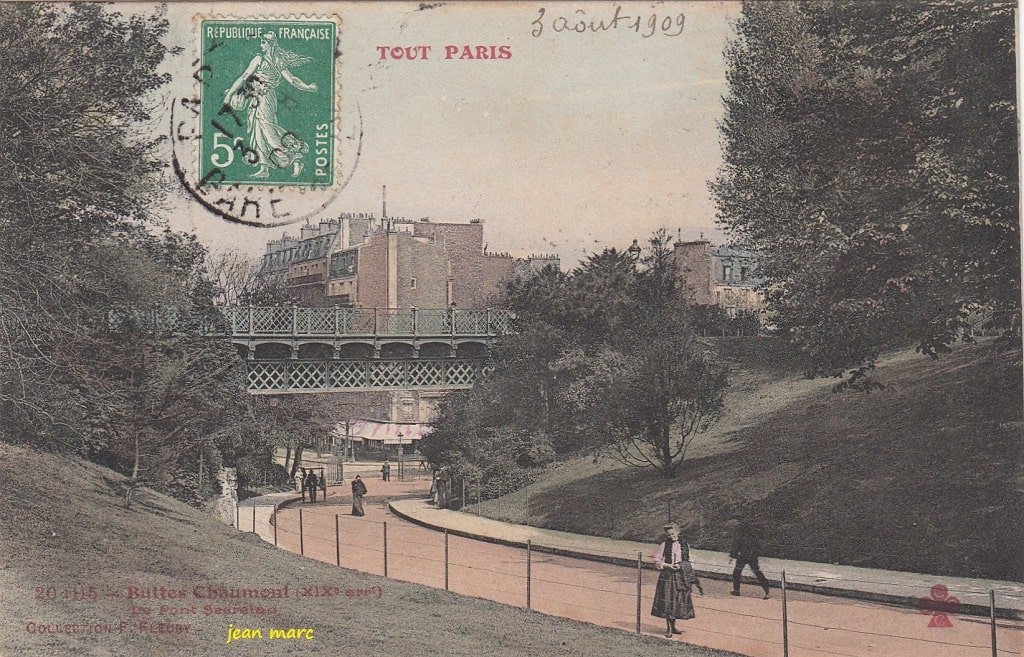 Buttes Chaumont - Le Pont Secrétan Tout Paris 20-1115 version colorisée.jpg