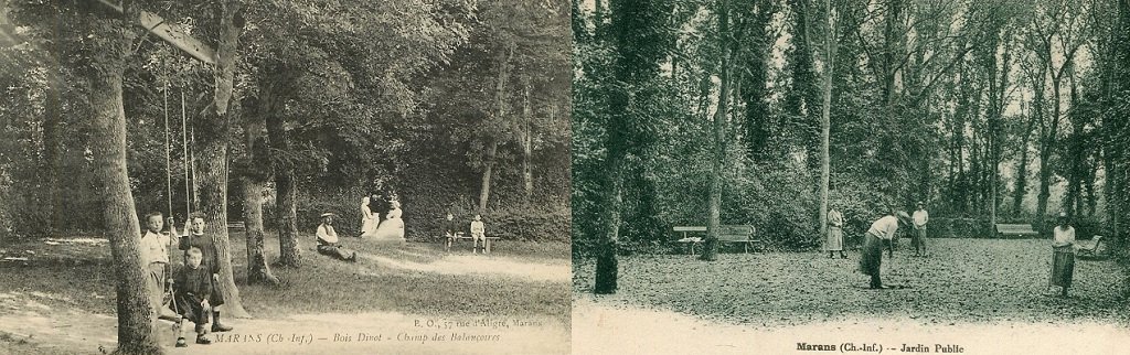 Marans - Le Bois Dinot, champ des balançoires - Jeu de Croquet au Bois Dinot.jpg