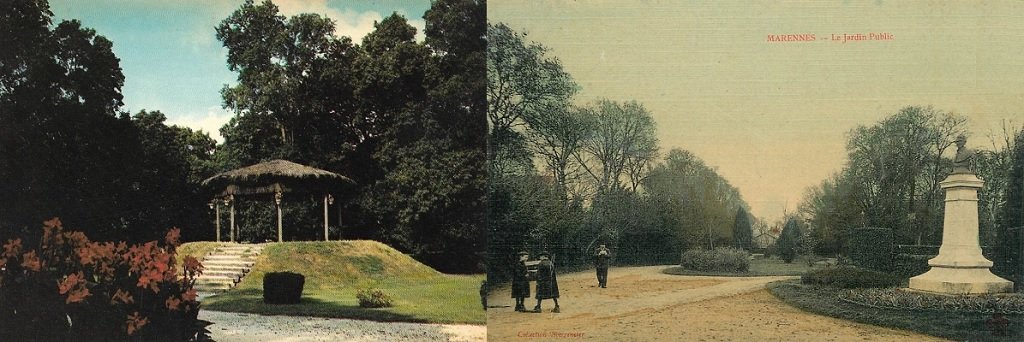 Marennes - Le Jardin Public et le kiosque - Jardin public et buste Le Terme.jpg