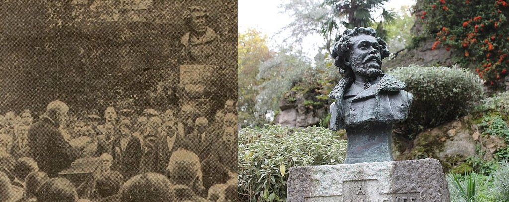 Inauguration buste Clovis Hugues 6 juillet 1930 - Buste Clovis Hugues aujourd'hui.jpg