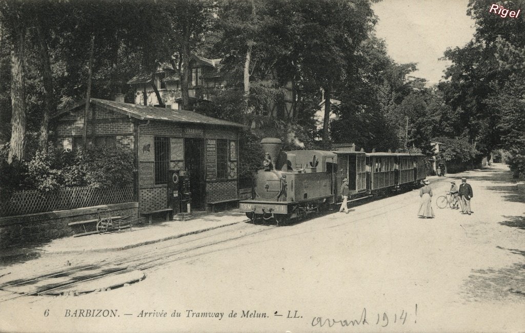 77-Barbizon - Arrivée du Tramway de Melun - 6 LL.jpg