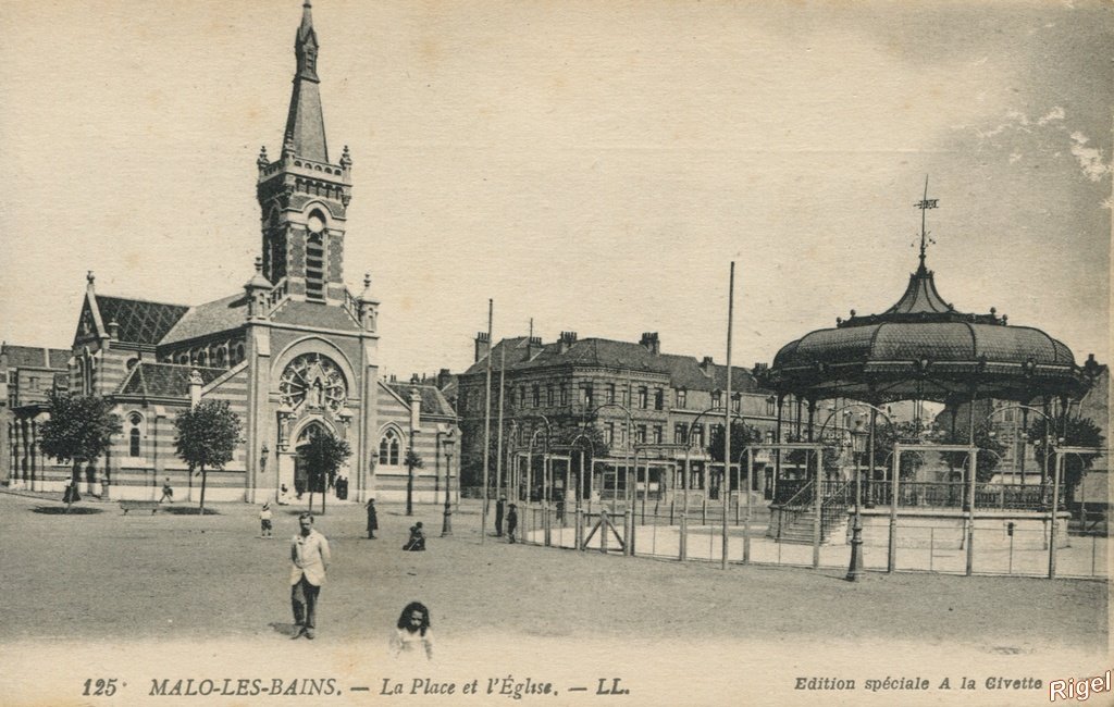 59-Malo-les-Bains - La Place et l'Eglise - 125 LL Edition spéciale A la Civette.jpg