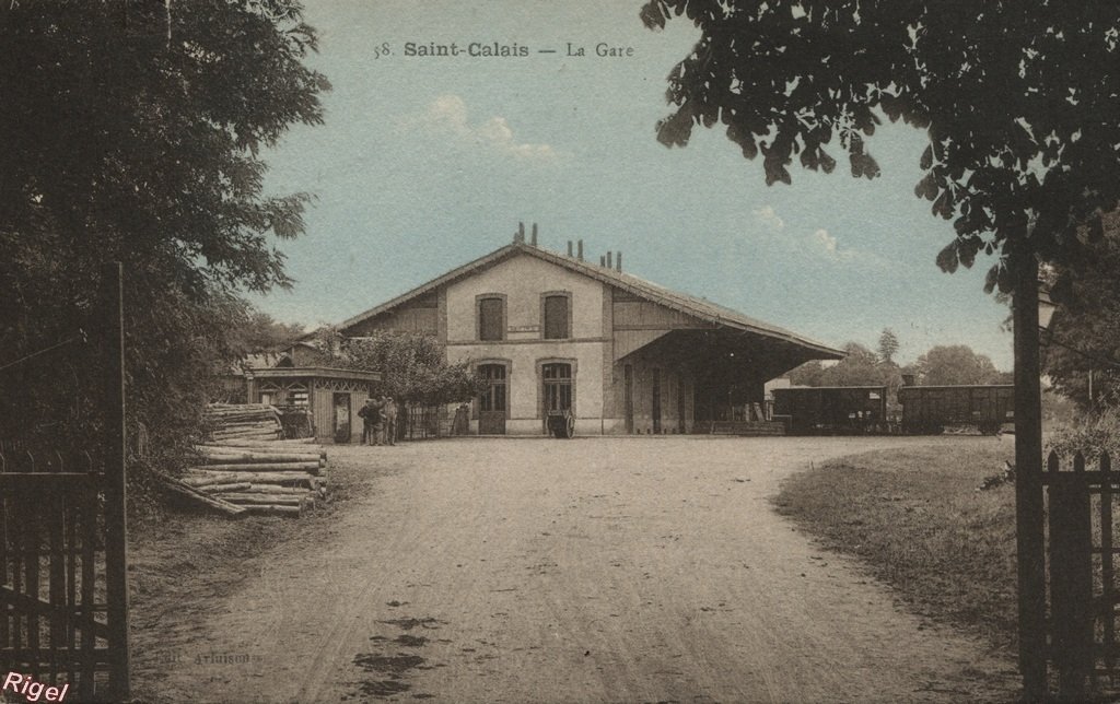 72-Saint-Calais - La Gare - Color - 58 Imp Phot Henri Basuyau et Cie.jpg