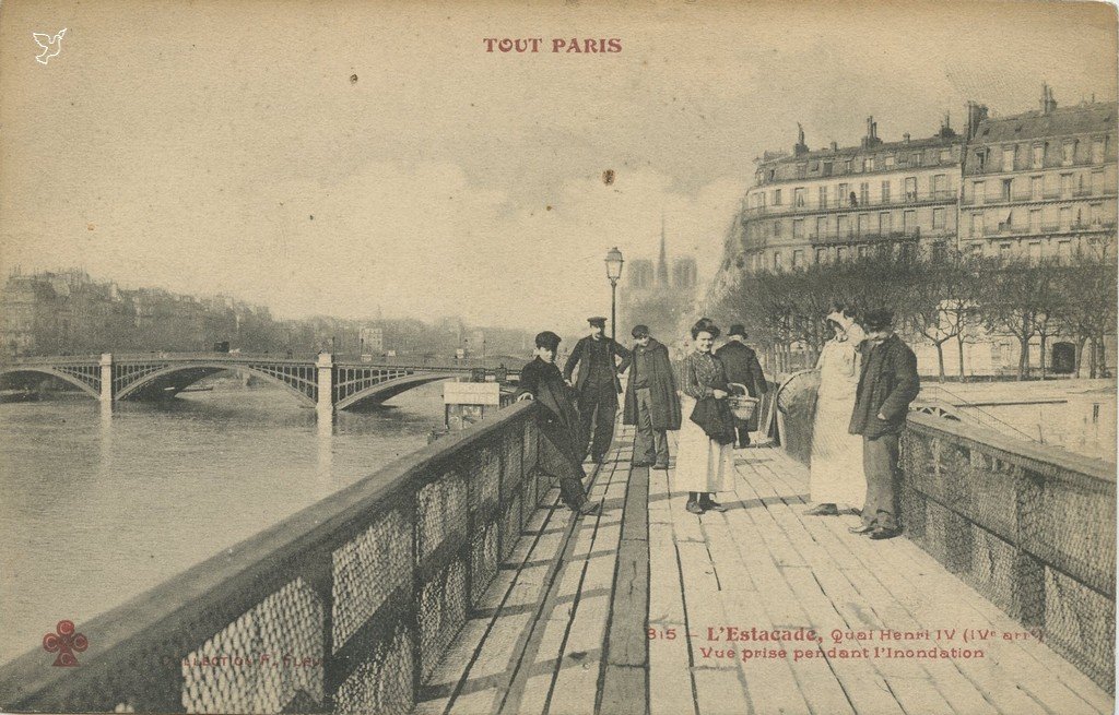 Z - 815 - L'estacade Quai Henri IV pendant l'Inondation.jpg