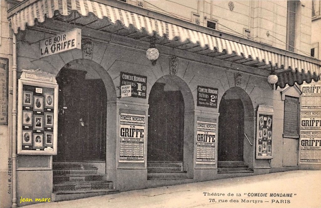 Paris XVIIIe - Théâtre de la Comédie Mondaine 75 rue des Martyrs.jpg