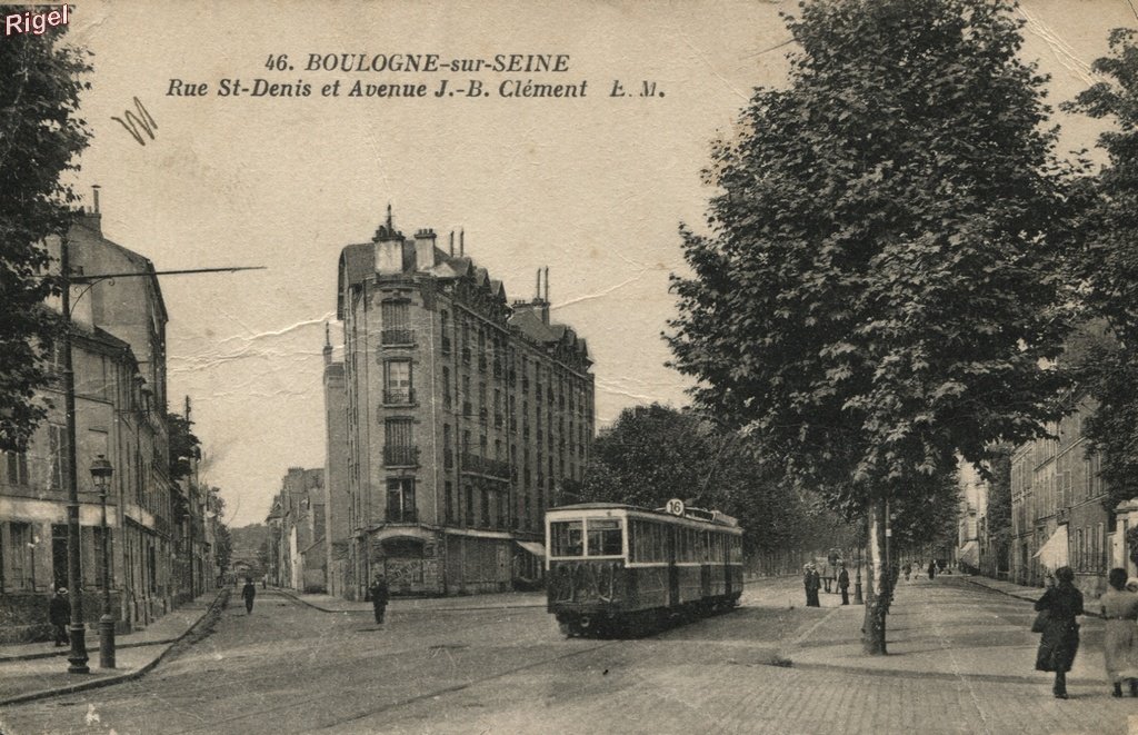 92-Boulogne - Rue St-Denis et Avenue Clément - Tramway 16 - 46 EM.jpg